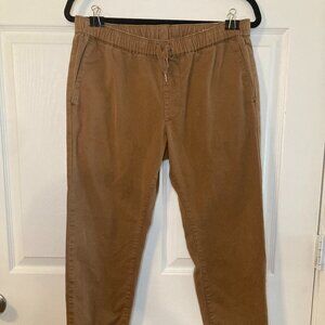 BullHead Men's Khaki Skinny Jogger Pants - Drawstring Waist & Pockets - Size S